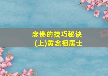 念佛的技巧秘诀 (上)黄念祖居士